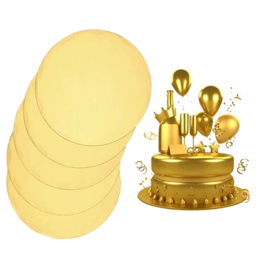 Podkład pod tort okrągły dekoracje urodziny wesele złoty 14 cm cena za 5 sztuk